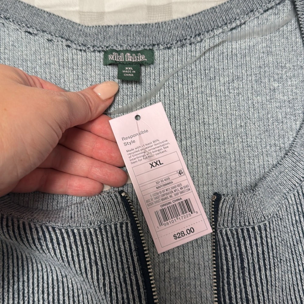 Wide Fable Ribbed Zip Up Jacket - Picture 3 of 5